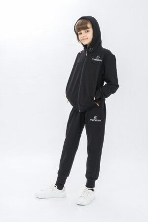 Unisex Zippered Girls Tracksuit Set Long Sleeves