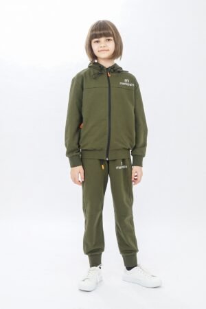 Unisex Zippered Girls Tracksuit Set Long Sleeves