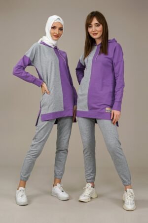 Ladies Tracksuit 2pcs Hooded | Lilla