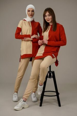Ladies Tracksuit 2pcs Hooded | Orange