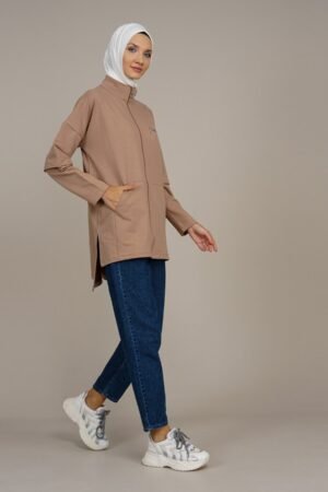 Ladies Tracksuit Top | Light Coffee