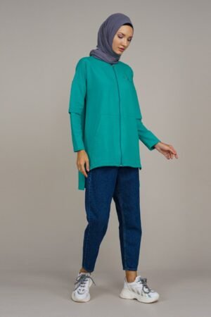 Ladies Tracksuit Top | Petrol Green