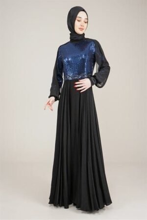 Sparkly Top Long Ladies Dress for Special Occasion Petroleum