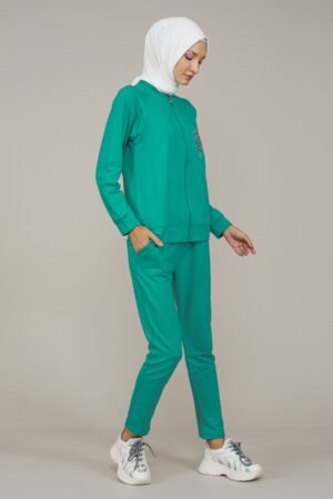 Women's Stone 2Pcs Set | Ladies Tracksuit Set | Petrol Green