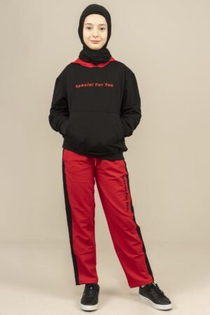 Youngs 2Pcs Girls Tracksuit Set - Black فساتین بنات