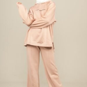 2Pcs Set Hooded Girls Tracksuit Sweat Shirt & Spanish Style Pants Powder فساتین بنات