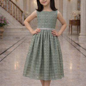 Sleeveless Mirror Party Dress For Fashionable Girls Light Green