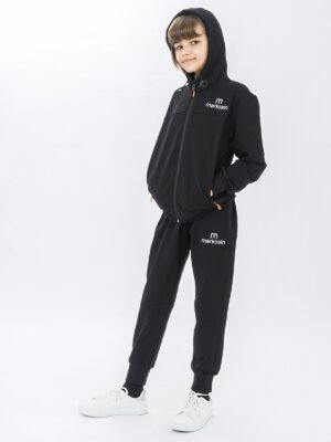 Unisex Zippered Girls Tracksuit Set Long Sleeves