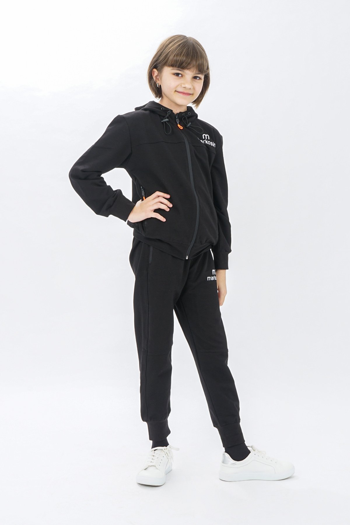 Unisex Zippered Girls Tracksuit Set Long Sleeves - Image 3