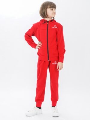 Unisex Zippered Girls Tracksuit Set Long Sleeves