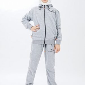 Unisex Zippered Girls Tracksuit Set Long Sleeves