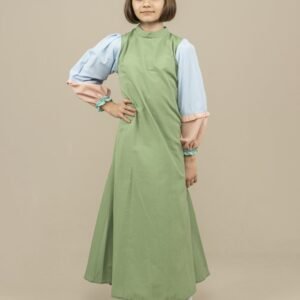 Girls Dress Long Light Casual - Green | فساتين بنات