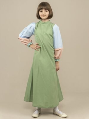 Girls Dress Long Light Casual - Green | فساتين بنات