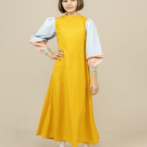 Girls Dress Long Light Casual - Mustard | فساتين بنات