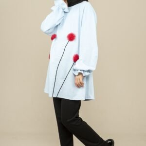 Girls Dress Tunic with Flower Details - Blue | فساتين بنات