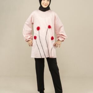 Girls Dress Tunic with Flower Details - Pink | فساتين بنات