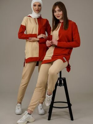 Ladies Tracksuit 2pcs Hooded | Orange