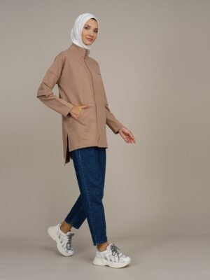 Ladies Tracksuit Top | Light Coffee
