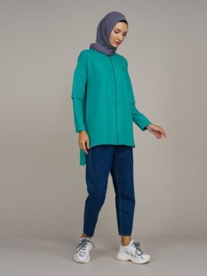 Ladies Tracksuit Top | Petrol Green