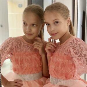 Party Dress For Girls Orange Feathers
