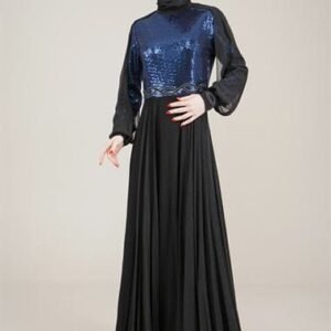 Sparkly Top Long Ladies Dress for Special Occasion Petroleum