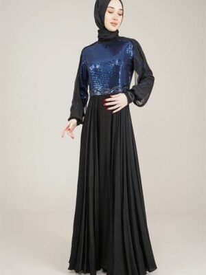 Sparkly Top Long Ladies Dress for Special Occasion Petroleum