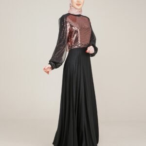 Sparkly Top Long Ladies Dress for Special Occasion Gold