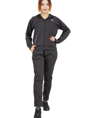 Women's 2Pcs Set Hooded | Ladies Tracksuit | Black