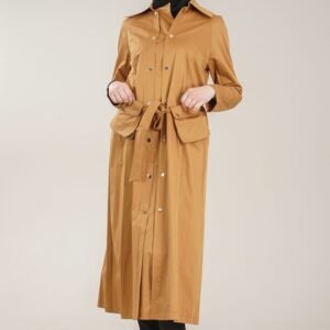 Trench Coat For Ladies with Belt-Tan