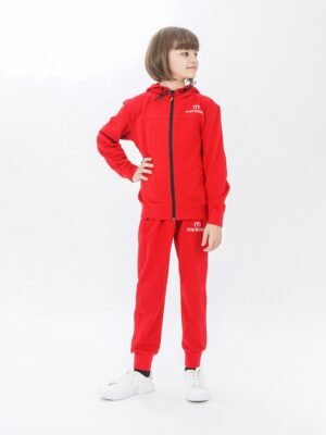 Young Unisex Zippered Girls Tracksuit Set | Red فساتین بنات