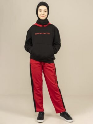 Youngs 2Pcs Girls Tracksuit Set - Black فساتین بنات