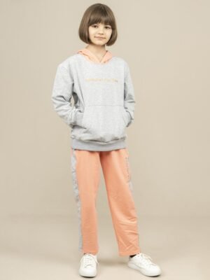 Youngs 2Pcs Girls Tracksuit Set - Grey فساتین بنات