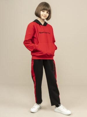 Youngs 2Pcs Girls Tracksuit Set - Red فساتین بنات