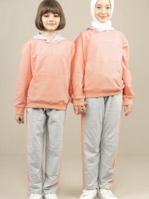 Youngs 2Pcs Girls Tracksuit Set - Salmon فساتین بنات